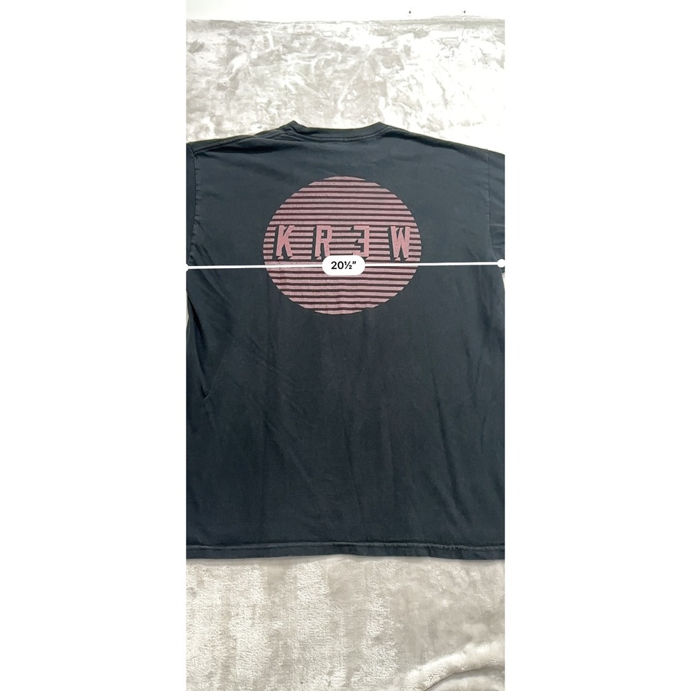 Krew T-Shirt Men's Size Large Black Short Sleeve Crew Neck Logo Streetwear - Picture 4 of 6